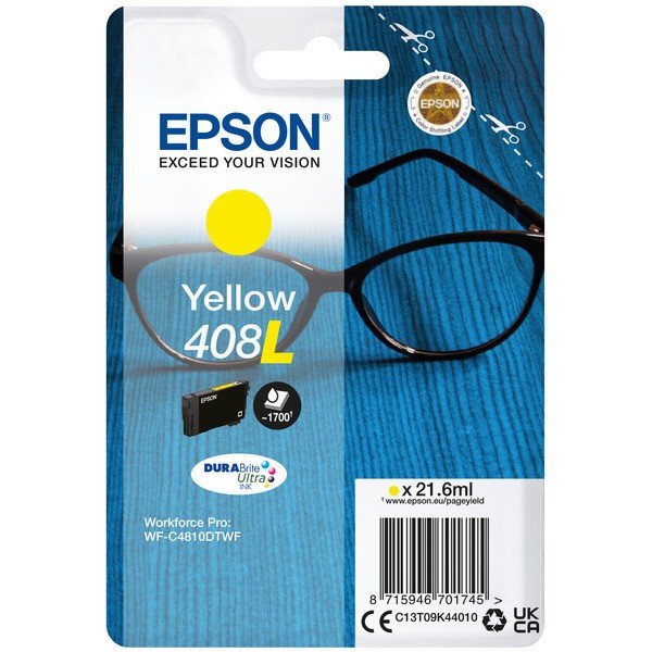 Original Epson C13T09K44010 / 408L Tinte yellow High-Capacity 21,6 ml 1.700 Seiten