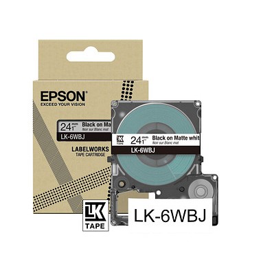 NEUOriginal Epson C53S672064 / LK-6WBJ DirectLabel-Etiketten schwarz auf weiss