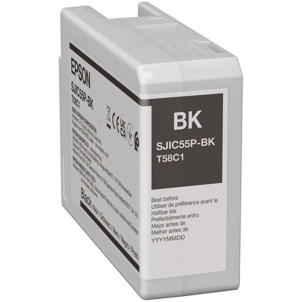 NEUOriginal Epson C13T58C140 / SJI-C-55-BK Tinte black 80 ml