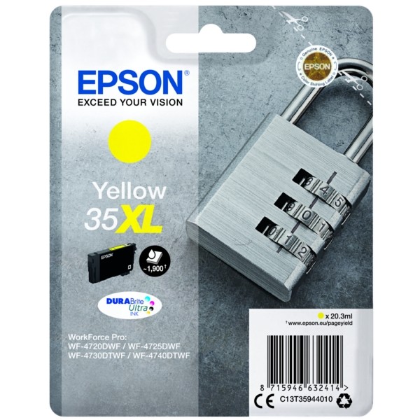 Original Epson C13T35944010 / 35XL Tintenpatrone gelb 20,3 ml 1.900 Seiten