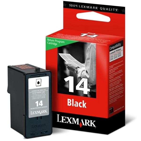 Original Lexmark 18C2090E / 14 Tinte black return program 175 Seiten