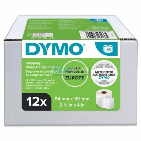 Original Dymo 13186 / S0722420 DirectLabel-Etiketten weiss 101mm x 54mm VE a 12 Rollen