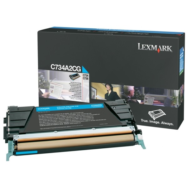 Original Lexmark C734A1CG Toner-Kit cyan return program 6.000 Seiten