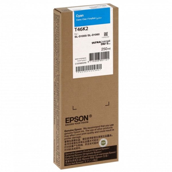 Original Epson C13T46K240 / T46K2 Tinte cyan 250 ml
