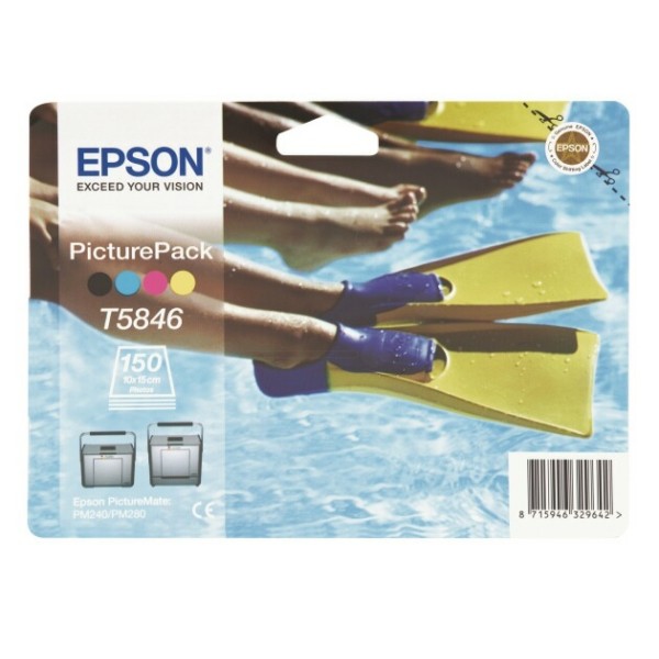 Original Epson C13T58464010 / T5846 Druckkopf 4-Farb +150 Blatt Fotopapier 10x15cm 39,1 ml
