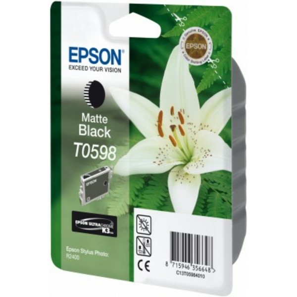 Original Epson C13T05984010 / T0598 Tintenpatrone schwarz matt 13 ml 520 Seiten