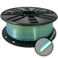 3D-Filament Seiden-PLA Magic türkis+hellgrün mit Perlglanz 1.75mm 1000g Spule