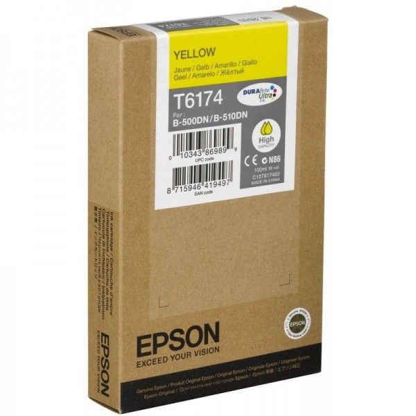 Original Epson C13T617400 / T6174 Tinte yellow High-Capacity 100 ml 7.000 Seiten