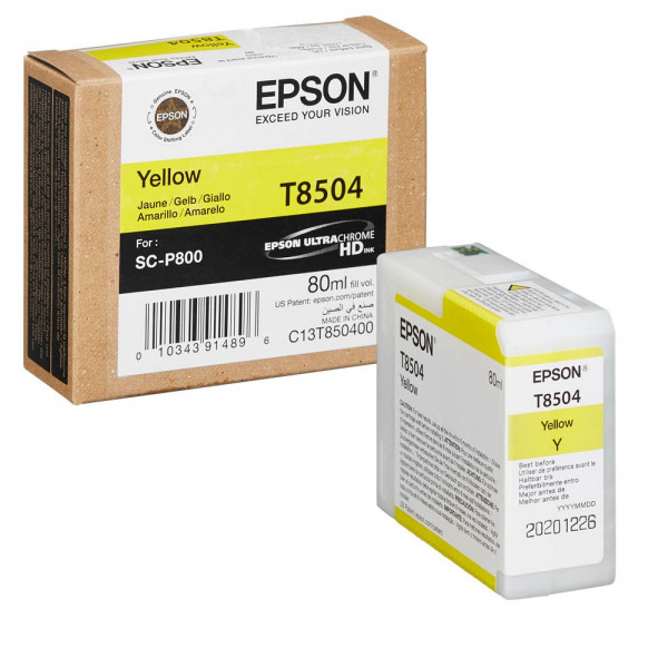 Original Epson C13T85040N / C13T850400 / T8504 Tinte yellow 80 ml