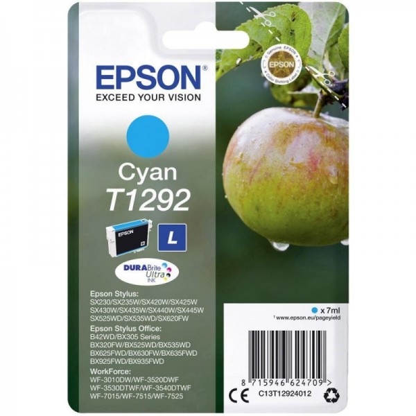 Original Epson C13T12924011 / T1292 Tinte cyan 460 Seiten
