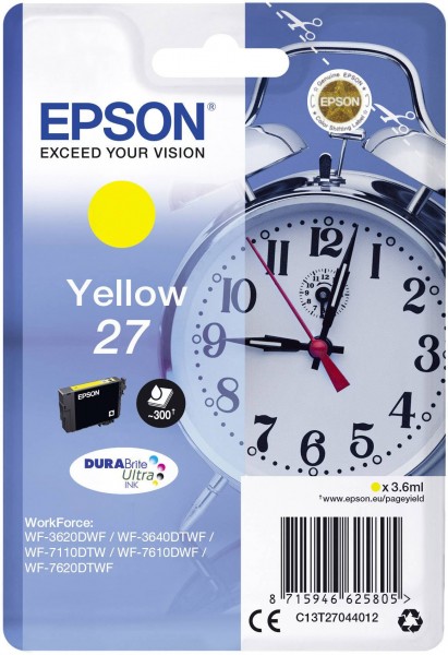 Original Epson C13T27044010 / 27 Tinte yellow 3,6 ml 300 Seiten