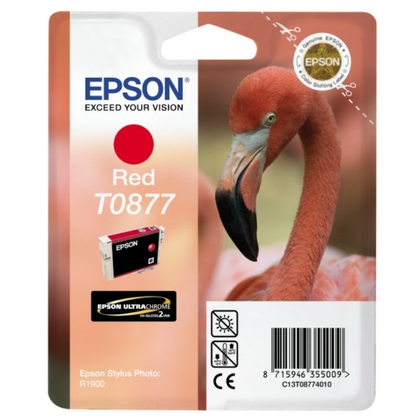 Original Epson C13T08774010 / T0877 Tintenpatrone rot 11,4 ml 915 Seiten