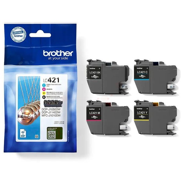 Original Brother LC-421VALDR Tinte MultiPack Bk,C,M,Y Blister 200 Seiten