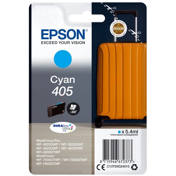 Original Epson C13T05G24010 / 405 Tintenpatrone cyan 5,4 ml 300 Seiten