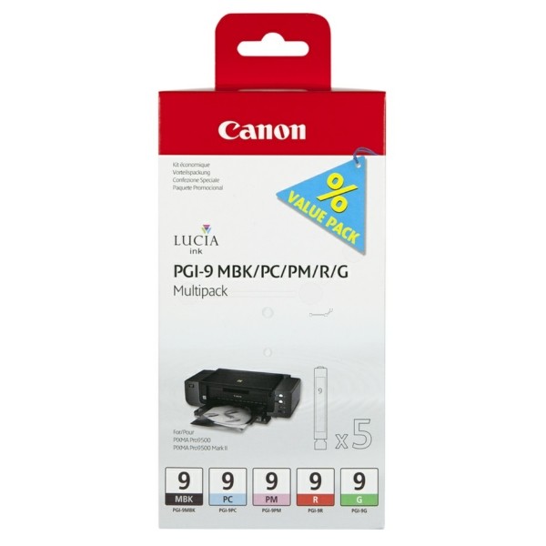 Original Canon 1033B013 / PGI-9 Tintenpatrone MultiPack MBK,PC,PLM,R,G 150 Seiten