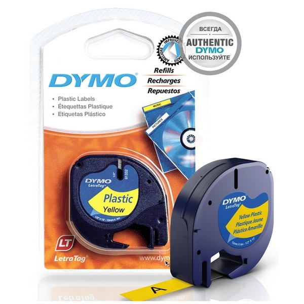 Original Dymo 91202 / S0721620 DirectLabel-Etiketten Polyester gelb 12mm x 4m