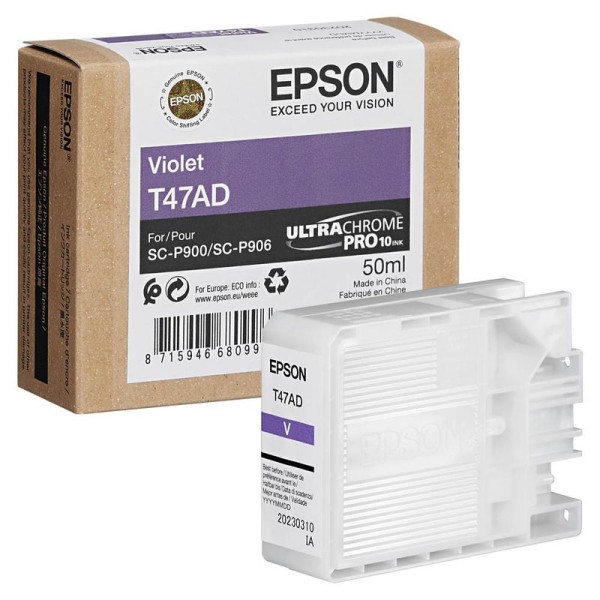 Original Epson C13T47AD00 / T47AD Tinte purple 50 ml