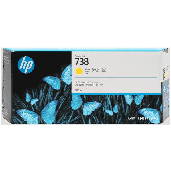 NEUOriginal HP 676M8A / 738 Tinte yellow 300 ml