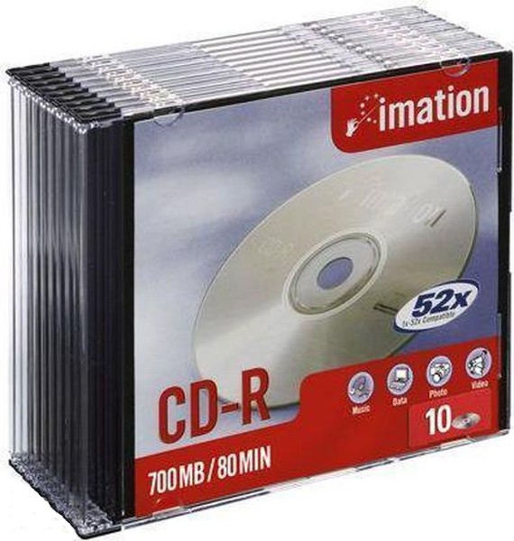 Original Imation CD-R, 80 Minuten, 700 MB Slim Case (VE a 10 Stück)