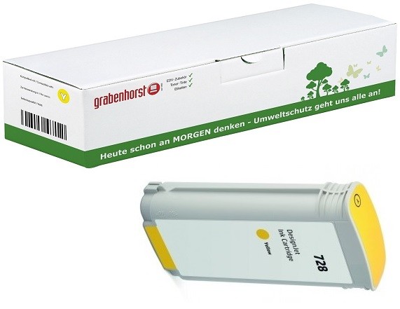 Alternativ HP F9J65A / 728 Tinte yellow 130 ml