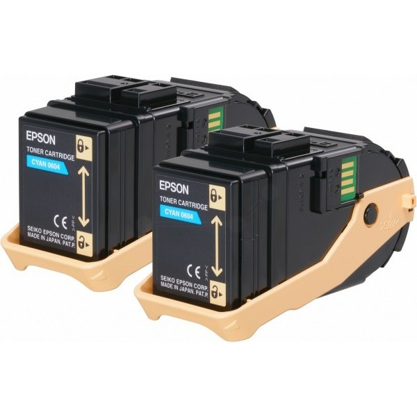 Original Epson C13S050608 / 0604 Tonerkartusche cyan 7.500 Seiten