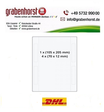 Versandetiketten, A5 Bogen, 105x205mm, 1.000 Etiketten/Karton