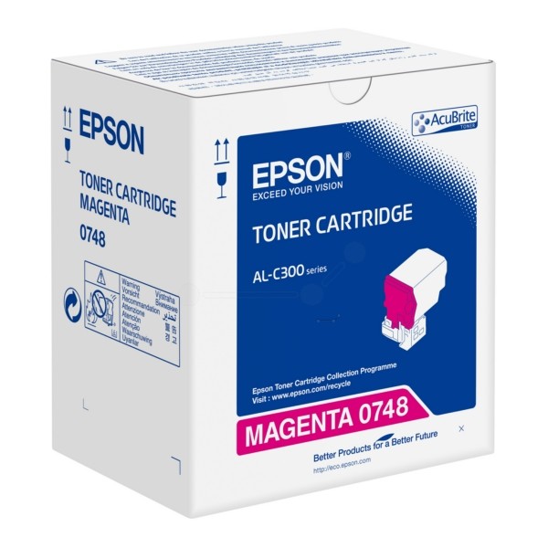 Original Epson C13S050748 / 0748 Toner-Kit magenta 8.800 Seiten