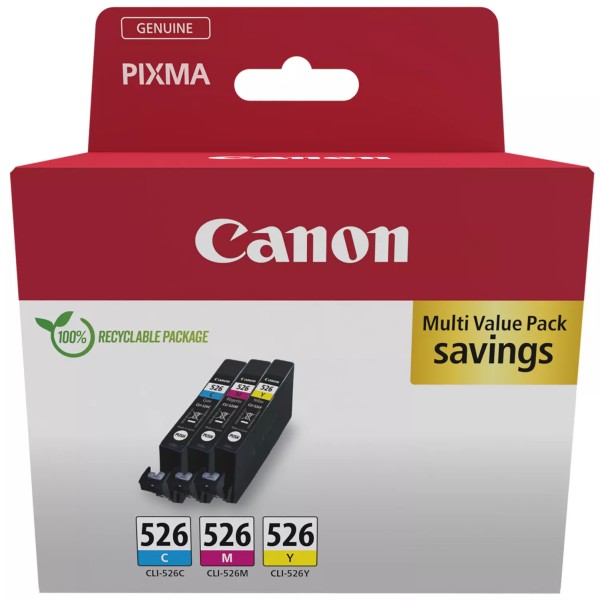 NEUOriginal Canon 4541B018 / CLI-526 Tinte MultiPack C,M,Y 9 ml 450 Seiten