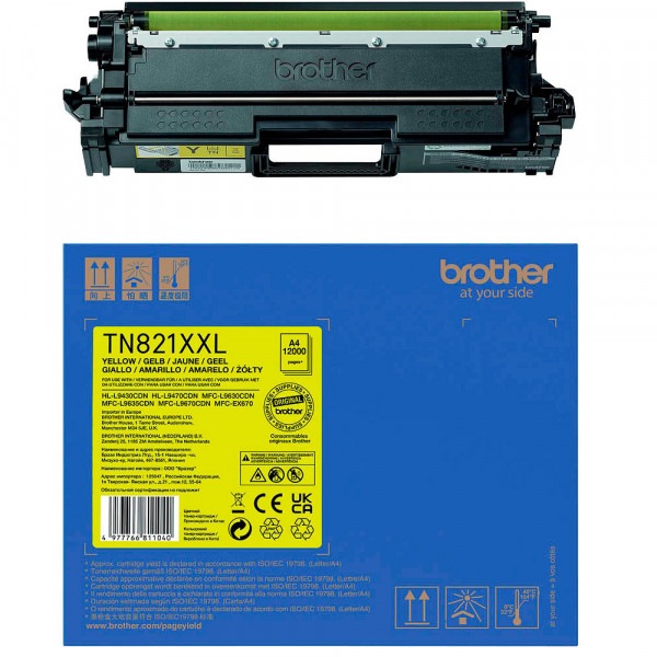 Original Brother TN-821XXLY Toner yellow High-Capacity 12.000 Seiten