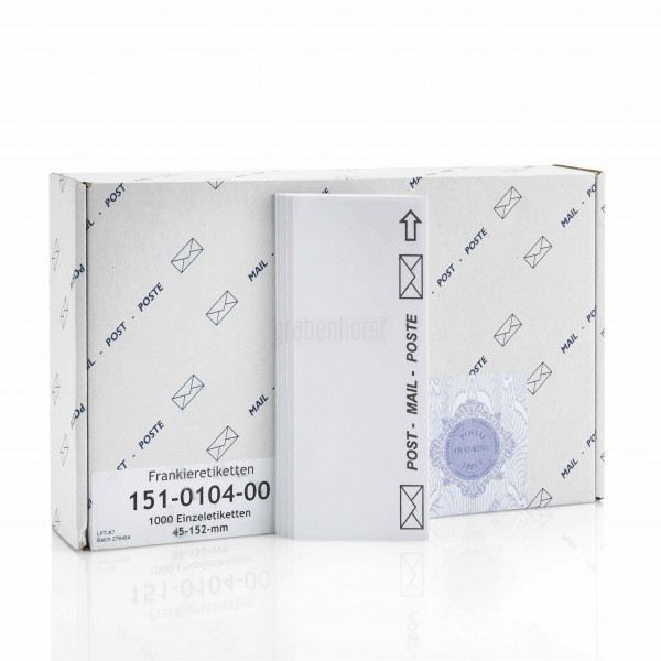 Alternativ Francotyp Postalia 580052315000 Frankieretikett 45 x152 mm, weiß, Einzelstreifen, VE a 1.